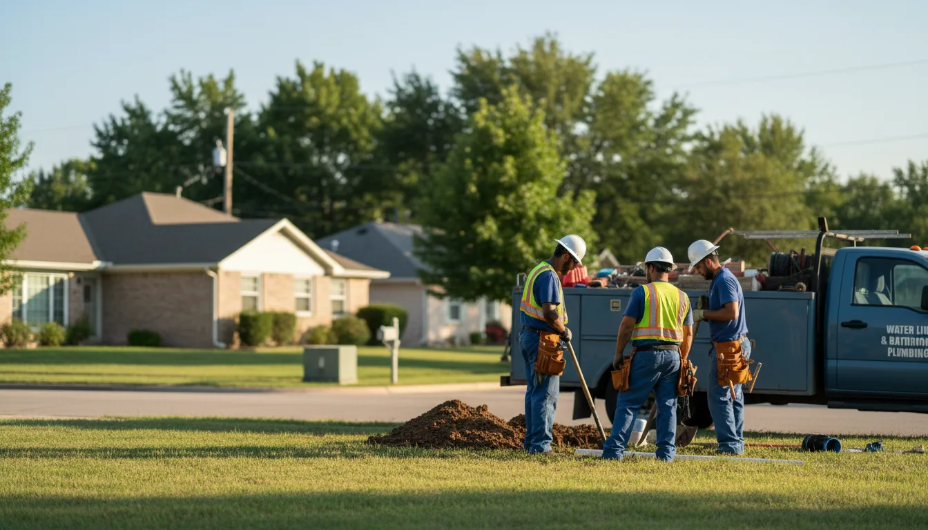Residential water line and bathroom plumbing service in Blanchard, ND